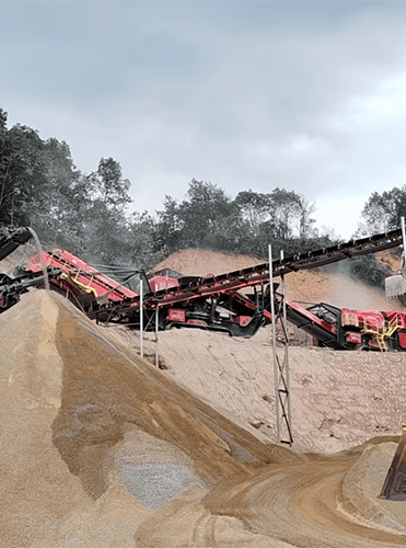 Crushers at a mining project site